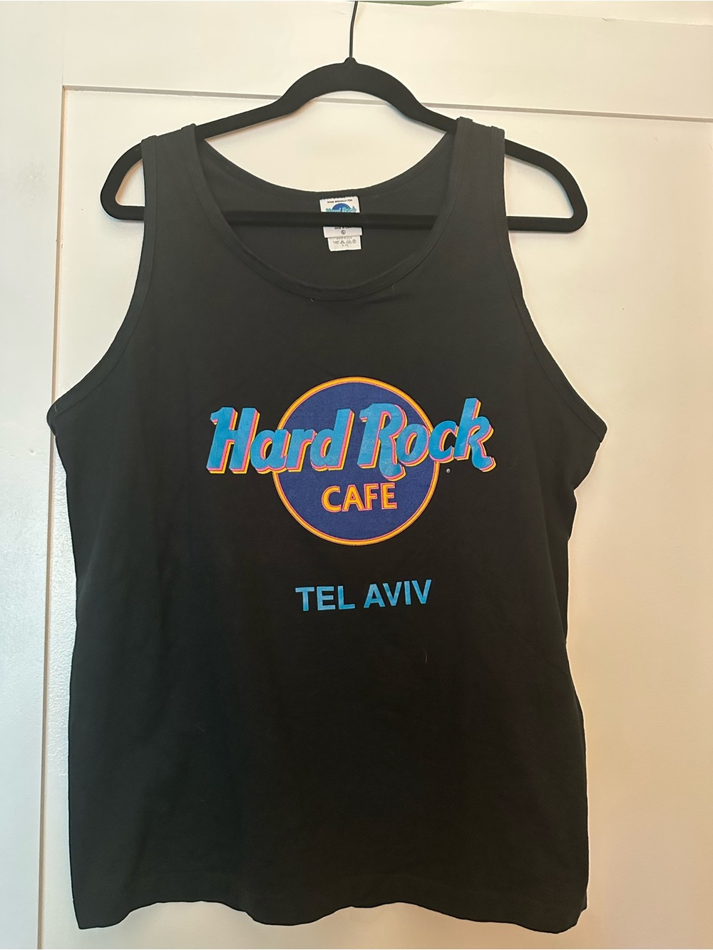 Hard Rock Cafe Black Tank with Blue and Orange Logo - Tel Aviv